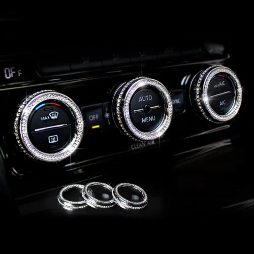 Miniatura 7 de LECART Accesorios de Coche Brillantes Compatibles con Volkswagen Arteon Atlas Passat Tiguan Golf CC Cubiertas de Maneta de Aire Acondicionado