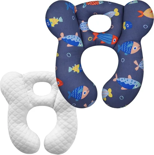 Miniatura 8 de Almohada de viaje para bebé, almohada infantil mejorada en forma de U para asiento de automóvil y cochecito, cojín de descanso suave y cómodo