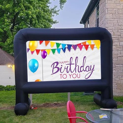 Miniatura 5 de Pantalla de cine inflable para exteriores de 16 pies, pantalla de proyector inflable con bolsa de transporte con soplador, compatible con pantalla