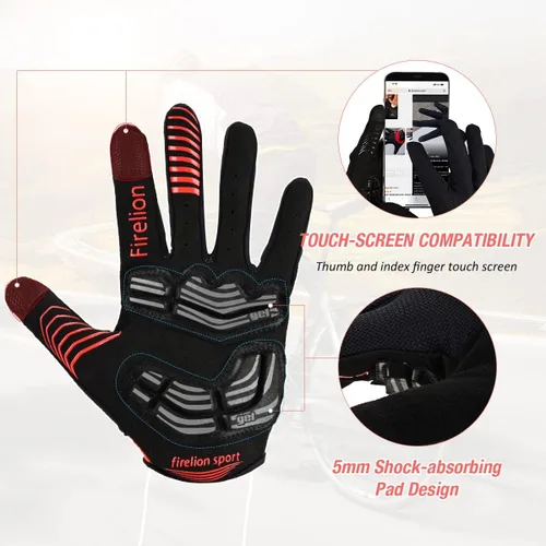 Miniatura 2 de Guantes de ciclismo para hombres y mujeres, guantes de ciclismo para carreras de carretera MTB DH al aire libre, dedos completos, guantes