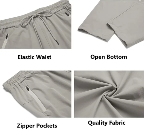 Miniatura 5 de COOFANDY Men's Hiking Pants Lightweight Athletic Pants Quick Dry Active Running Joggers with Zipper Pockets