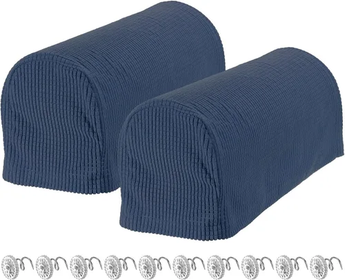Miniatura 17 de uxcell Fundas elásticas para reposabrazos antideslizantes para sillas, sofás, fundas de brazo para sofá reclinable, 1 juego con pasadores giratorios