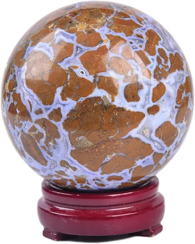 Miniatura 99 de JIC Gem Esfera de cristal de cuarzo Pietersite, bola de cristal decorativa azules y marrones dorados para meditación, decoraciones de mesa