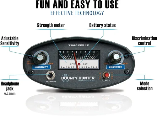 Miniatura 15 de Detector de metales Bounty Hunter TK4 Tracker IV con bobina impermeable de 8 pulgadas y localizador de metales, manual, negro y bolsa de transporte