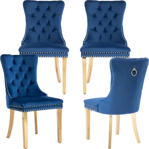 Miniatura 42 de Juego de 2 sillas de comedor modernas de mediados de siglo, sillas de cocina tapizadas de terciopelo beige, sillas de cocina y comedor, patas