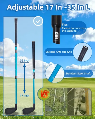 Miniatura 3 de Juego de golf con palo para diestros, práctica de golf con 3 cubos, regalo de golf al aire libre para adultos, agujeros de golf al aire libre juego