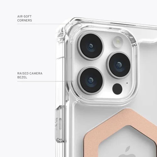 Miniatura 5 de URBAN ARMOR GEAR UAG - Funda compatible con iPhone 15 Pro Max de 6.7 pulgadas Plyo Ice/oro rosa con imán integrado compatible con carga MagSafe