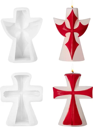 Miniatura 14 de Molde de vela en forma de corazón con base, molde de silicona para hacer velas, diseño romántico de corazón para el día de San Valentín