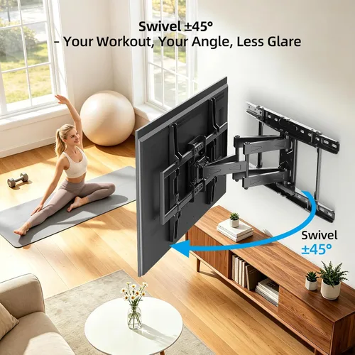 Miniatura 4 de HOME VISION Full Motion Articulating TV Wall Mount for 37-90 Inch TVs, Fits 24" Wood Studs (8-24"), Heavy Duty TV Bracket Holds 132 lbs, Mounts