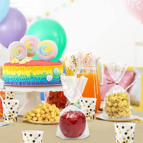Miniatura 6 de Morepack Bolsas de fondo plano de celofán, 100 piezas de 5x2x8 pulgadas Bolsas de celofán transparentes para galletas (sin refuerzo lateral)