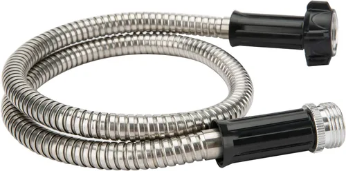 Miniatura 2 de Yanwoo Manguera de jardín corta de acero inoxidable 304 de 3 pies con conector hembra a macho, manguera de agua, manguera de metal, manguera