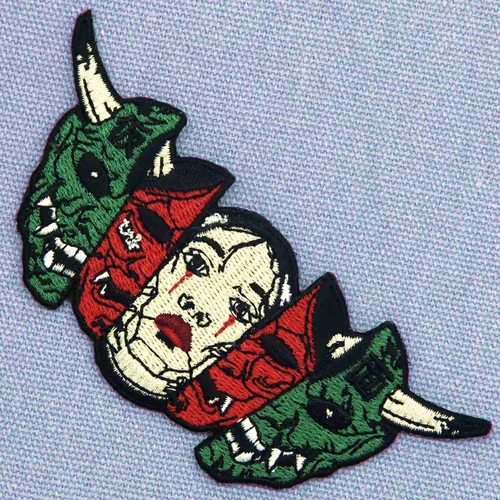 Miniatura 3 de Hannya Oni - Máscara bordada con apliques bordados, emblema para coser