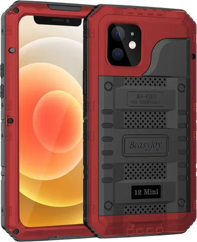 Miniatura 17 de Beasyjoy Funda impermeable para iPhone 12 Pro Max, cubierta protectora de cuerpo completo con protector de pantalla incorporado, resistente a Negro