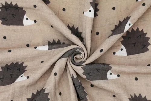 Miniatura 4 de Edredón de muselina para bebé, 100% algodón, manta para recién nacido, 47 x 47 pulgadas, 2 capas de muselina para niño y niña (serie erizo)