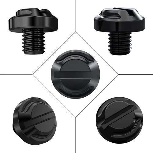 Miniatura 5 de 4 tornillos CNC para espejo de motocicleta, 2 tornillos regular+2 reversos M10x1.25 (negro, M10>2 regular + 2 reverso)