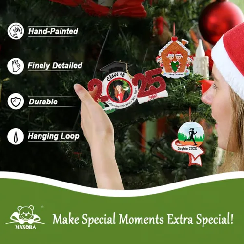 Miniatura 5 de Adorno personalizado para la primera Navidad del bebé 2024, marco de fotos para bebé, adorno personalizado, primer regalo de recuerdo del bebé