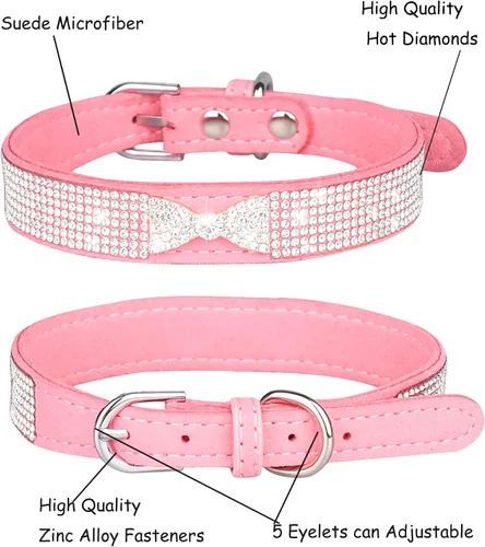 Miniatura 6 de Collar de Perro Brillante para Perros Pequeños, Medianos y Grandes, Collar de Perro con Corona de Rinstones para Niña y Niño, Collares de Perro
