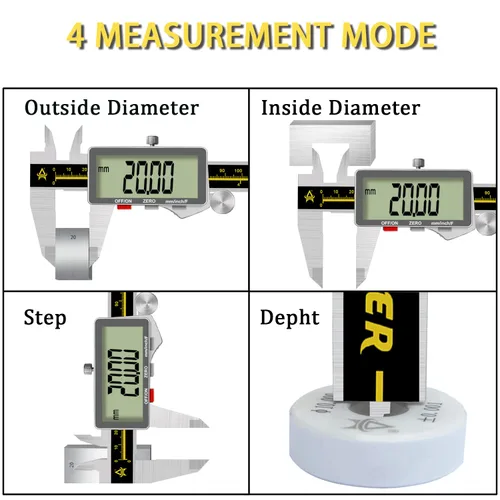 Miniatura 6 de Calibre digital, herramienta de medición Vernier de 0 a 6 pulgadas, micrómetro electrónico con pantalla LCD grande, calibrador métrico de metal