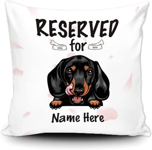 Miniatura 16 de Funda de almohada personalizada reservada para el perro, Cavalier King Charles Spaniel cachorro, funda de almohada de lona blanca para decoración