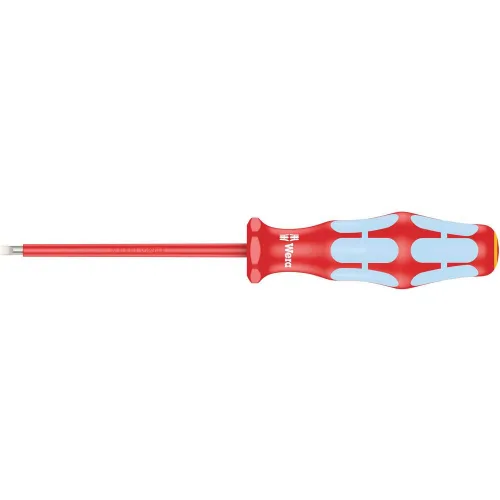 Wera 05022729001 Kraftform Stainless VDE 3160i Destornillador ranurado de acero inoxidable, Lasertip, cabeza de 1/8", longitud de hoja de 3.19"