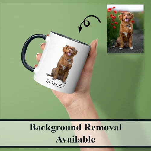 Miniatura 3 de Taza de café de cerámica negra personalizada de 11 onzas con texto, mensaje, tu texto aquí, nombre, DYE Taza para Cafe personalizadas, con foto