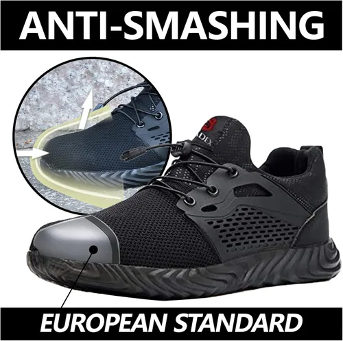 Miniatura 76 de SUADEX Zapatos deportivos con punta de acero para hombres y mujeres, indestructibles, ligeros, cómodos, antideslizantes, puntera compuesta