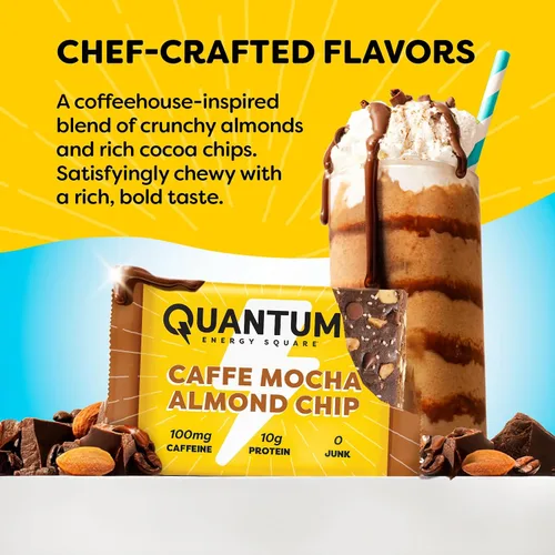 Miniatura 5 de Quantum Energy Square: Barra energética con cafeína y 0.35 oz de proteína. Delicioso aperitivo saludable sobre la marcha.
