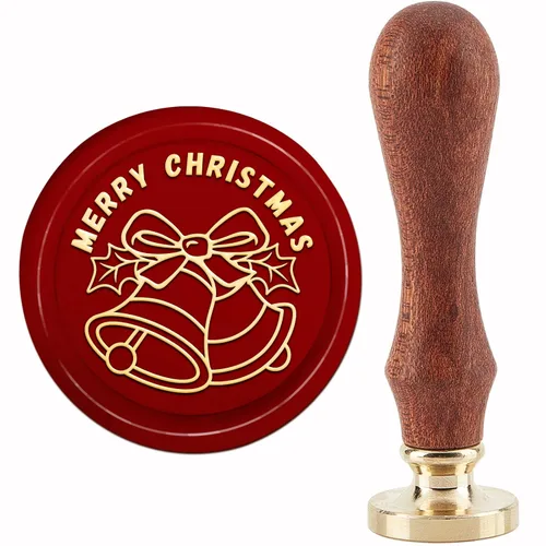 CRASPIRE Sello de cera de Navidad X'Mas EVE para árbol de Navidad de 1.181 in/1.18 pulgadas, sello de sellado de cabeza de latón extraíble con mango
