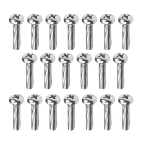 Miniatura 60 de Tornillos de máquina de jalar de perilla M4-0.028x0.197 in M4-0.028x0.197 in Tornillos de cabeza plana métrica Phillips Drive Tornillo de cabeza