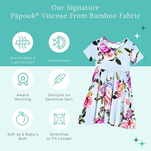 Miniatura 59 de Posh Peanut - Vestidos para niñas – Vestido suave para niña hecho con viscosa de bambú – Vestidos de otoño, primavera y verano para niñas