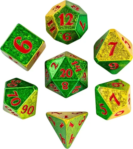 Miniatura 40 de Juego de dados de resina para DND, juego de 7 dados poliédricos negros D&D rellenos con papel de colores brillantes para juegos de rol