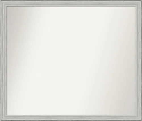 Miniatura 115 de Amanti Art Espejo de baño plateado para sobre fregadero, 25 x 25 pulgadas, espejo de tocador cuadrado estrecho de níquel cepillado, marco de madera