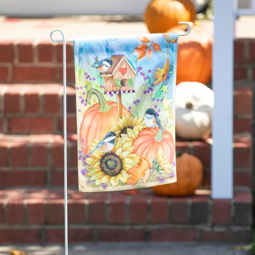 Miniatura 2 de Evergreen Flag Autumn Greetings - Bandera de jardín de gamuza, banderas de jardín de bienvenida de otoño de 12 x 18 pulgadas, banderas de jardín