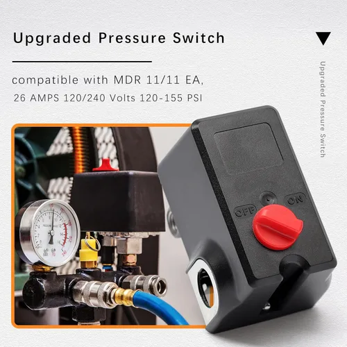 Miniatura 2 de Interruptor de presión mejorado compatible con Condor MDR 11/11 EA, 26 amperios 120/240 voltios 120-155 PSI