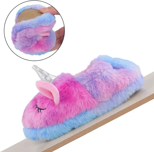 Miniatura 2 de KAKU NANU Pantuflas para niños pequeños con dibujos animados de animales, para niñas y niños, cálidas, de forro polar, para el hogar