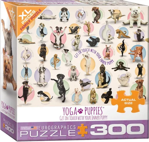 EuroGraphics Yoga Puppies - Rompecabezas de 300 piezas (caja pequeña), multicolor