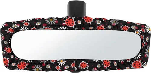 Miniatura 28 de Funda para espejo retrovisor de automóvil con estampado de vaca negro, protector de espejo retrovisor automático elástico