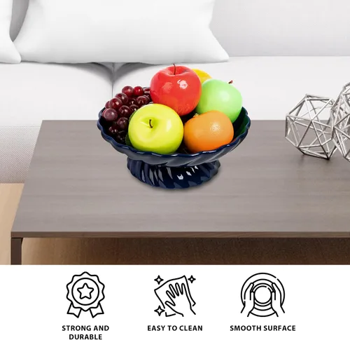 Miniatura 4 de Cuenco de frutas de cerámica de 9.5 pulgadas, plato decorativo para servir, bandeja de frutas o cesta de frutas para encimeras de cocina, granjas