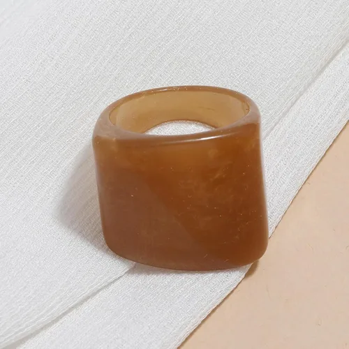 Miniatura 3 de Anillos gruesos de resina multicolor, anillos de resina acrílica, anillos exagerados para nudillos, anillos geométricos con dije simple, joyería