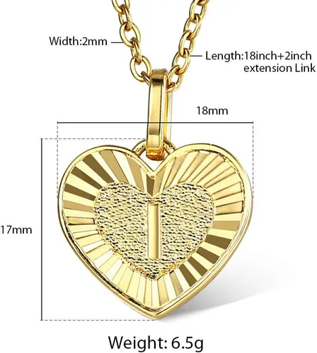 Miniatura 2 de Trendsmax Collar con dije de letra inicial de la A a la Z, regalo para mujeres y niñas, chapado en oro, cadena de eslabones Rolo de acero