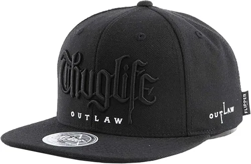 Thuglife - Gorra de béisbol con logotipo en 3D bordado de ala plana, perfil medio, Kpop coreano ajustable, para hombres y mujeres