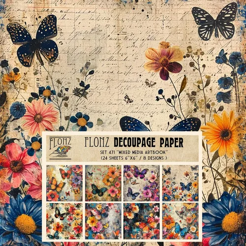 Miniatura 14 de Decoupage - Paquete de papel (24 hojas de 6 x 6 pulgadas), lirios # Papel de patrón de estilo vintage para decoupage, manualidades y álbumes de 30 ES