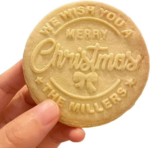 Sello de galletas de Navidad personalizado 2025 con el apellido de tu familia, ideal para hornear y decoración navideña, regalo ideal para