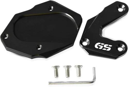 Miniatura 3 de Soporte lateral para motocicleta, ampliadora de extensión para B-M-W R 2012-2018 R1250GS R 1250 GS 2018-2023 R1200GS Rallye 2016-2018 (negro + negro)