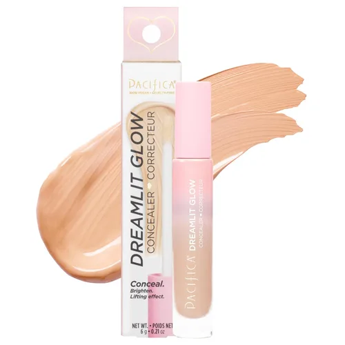 Pacifica Corrector DreamLit Glow de cobertura completa con escualano para ojeras y corrección de manchas oscuras, ligero y duradero, vegano y libre