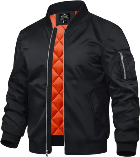 Miniatura 10 de TACVASEN - Chaqueta bomber para hombre, cortavientos, chaqueta térmica acolchada, abrigada, para invierno