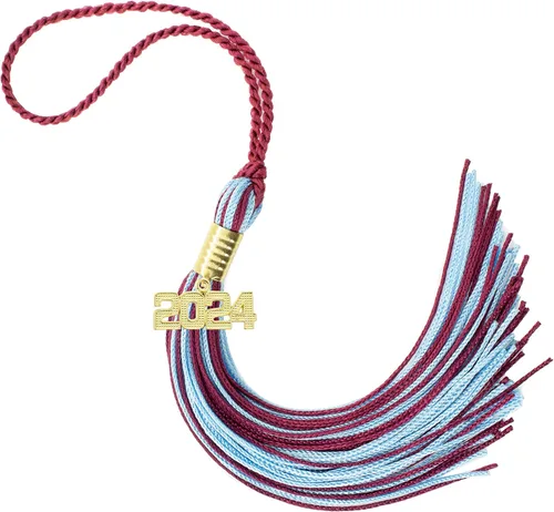 Miniatura 154 de Borla de graduación Aqua 2022, todos los colores escolares disponibles, fabricada en Estados Unidos
