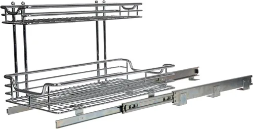 Miniatura 10 de Household Essentials Glidez - Organizador de almacenamiento multiusos de acero cromado extraíble y deslizante para uso debajo del fregadero o debajo