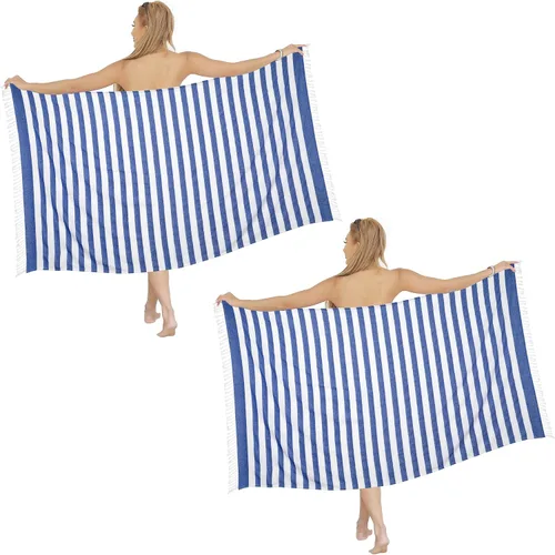 Miniatura 9 de Paquete de 2 Toallas de Playa, Toallas de Playa Sin Arena de Tamaño Grande 39 x 72, Toalla de Playa Turca de Secado Rápido, Toallas de Piscina