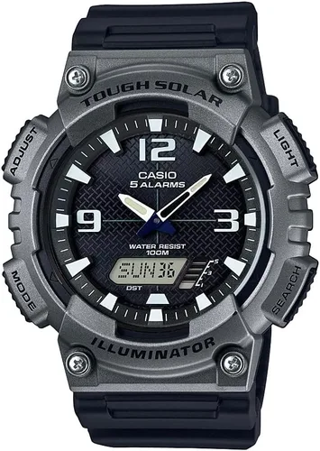 Miniatura 6 de Casio AQS800W Series Analog Digital Watch 100M WR Solar Powered 1/100 SEC Stop Watch 6-Language Day of The Week Indicator Countdown